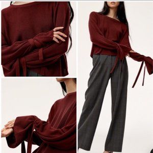 Wilfred Burgundy Tie-Sleeve Sweater